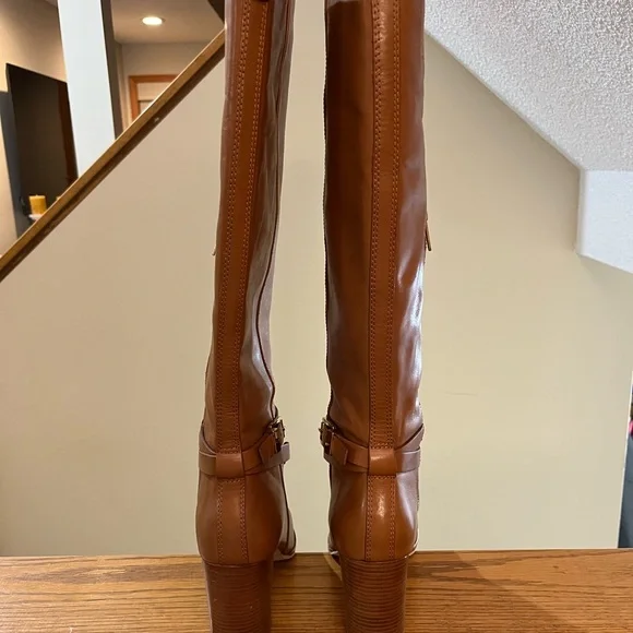 MICHAEL Michael Kors Luggage Color to the Knee Leather Boots - Picture 2 of 5